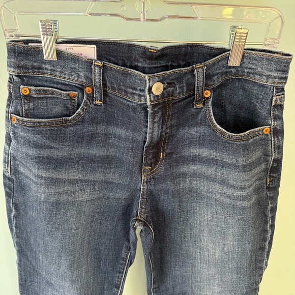 GAP Girlfriend Mid Rise Jeans - Classic Blue Size 27 - Picture 2 of 7